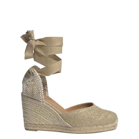 Castaner Women Beige Lace-Up Espadrille Sandals In Cotton Woman,All Products : American Fashion Style Bags On Sale